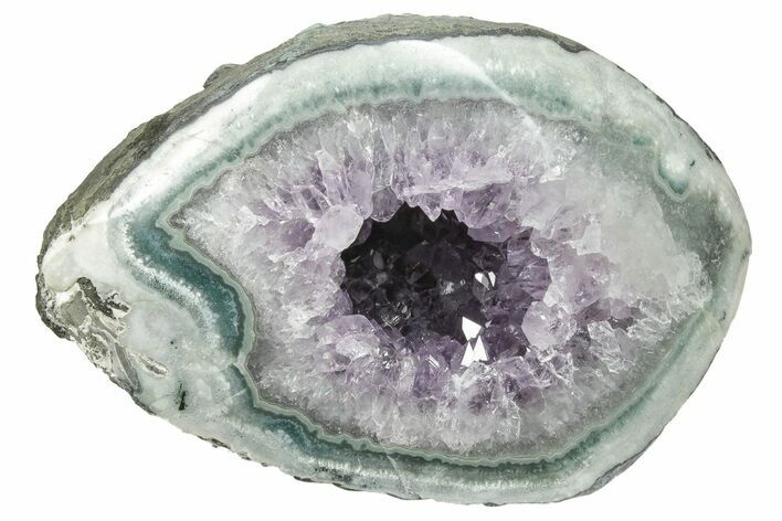 8.1" Purple Amethyst Geode With Polished Face - Uruguay